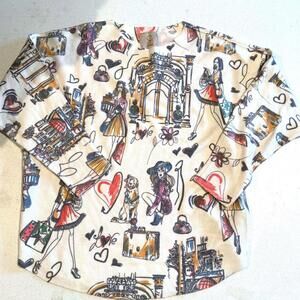 Sioni Sweater Paris Shopping Themed Size Small